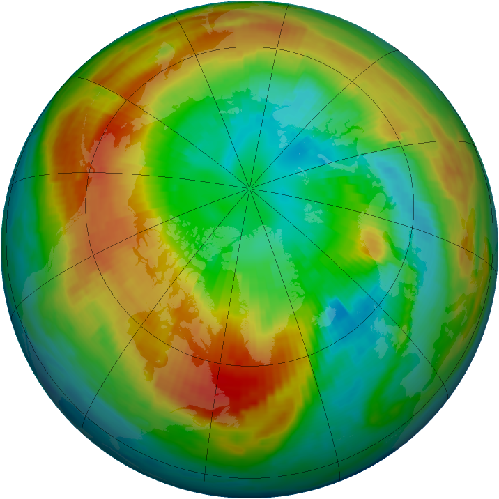 Arctic ozone map for 08 March 1997